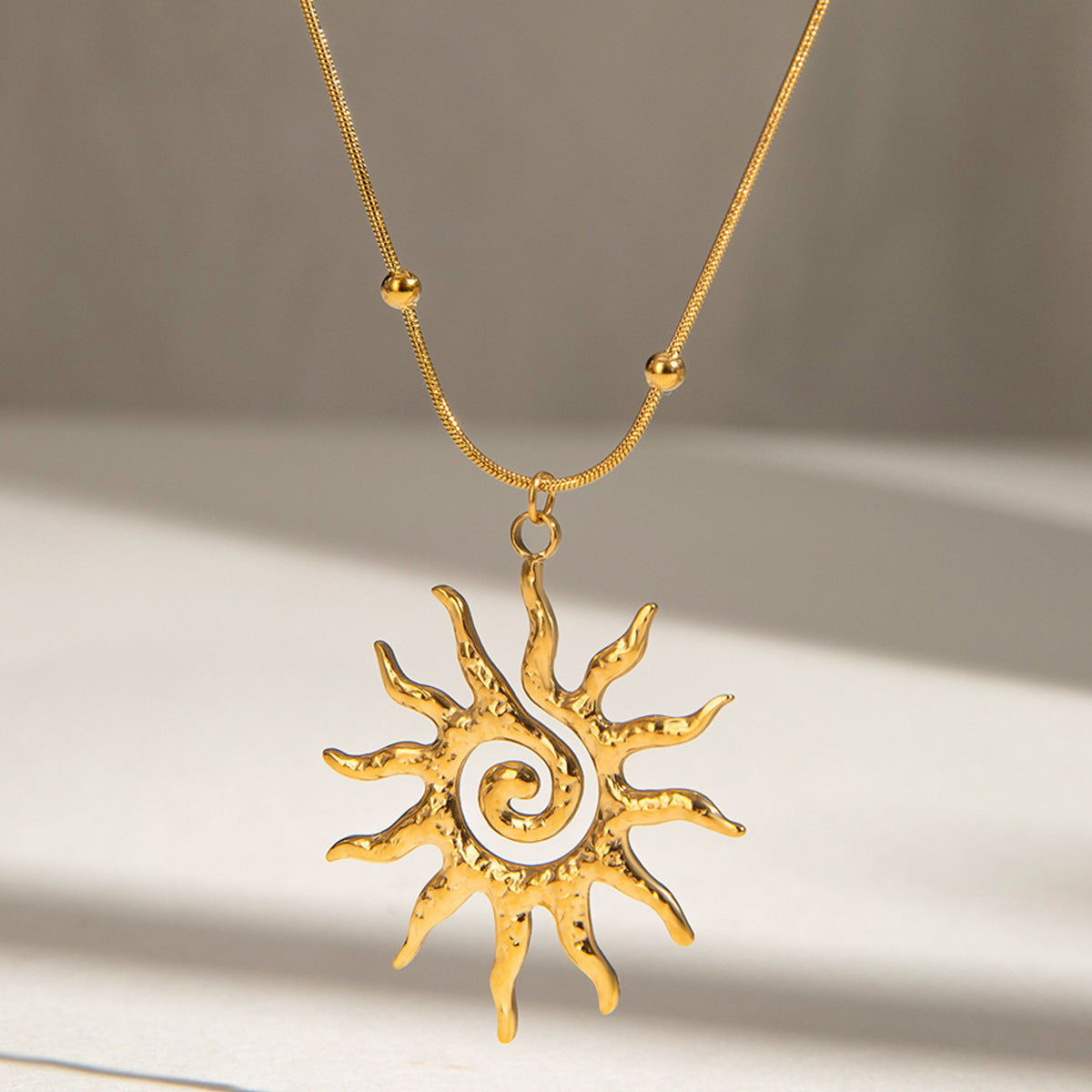 Titanium Steel Sunflower Necklace