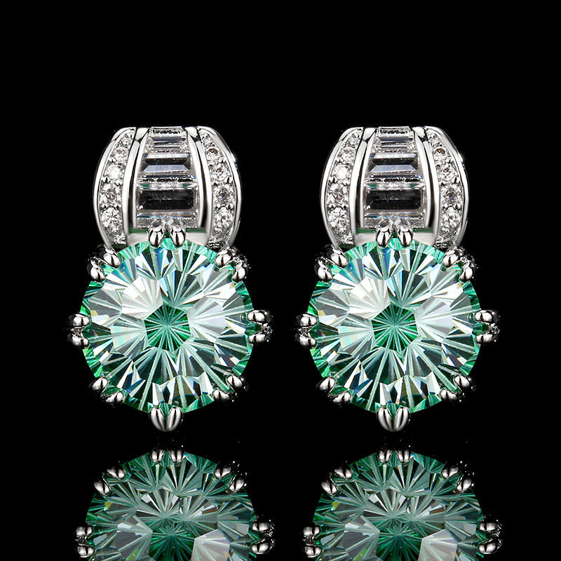 Multi-Color Firework Cut Diamond Earrings