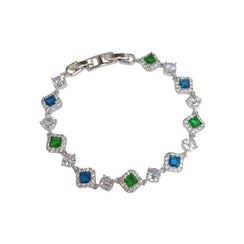 Diamond Shaped Multi-Color Zircon Bracelet