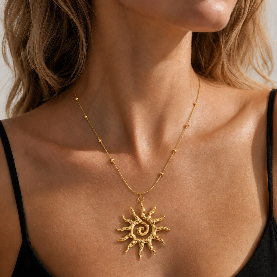 Titanium Steel Sunflower Necklace
