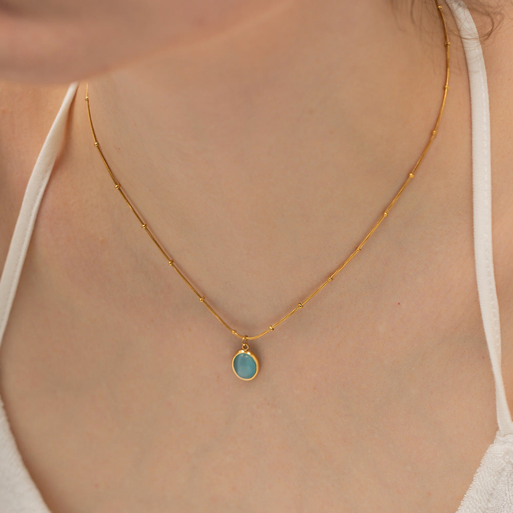 Titanium Steel Summer Sky Necklace
