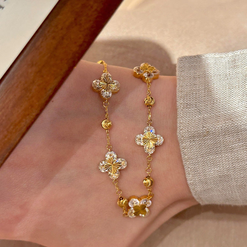 Crushed Ice Clover Bracelet