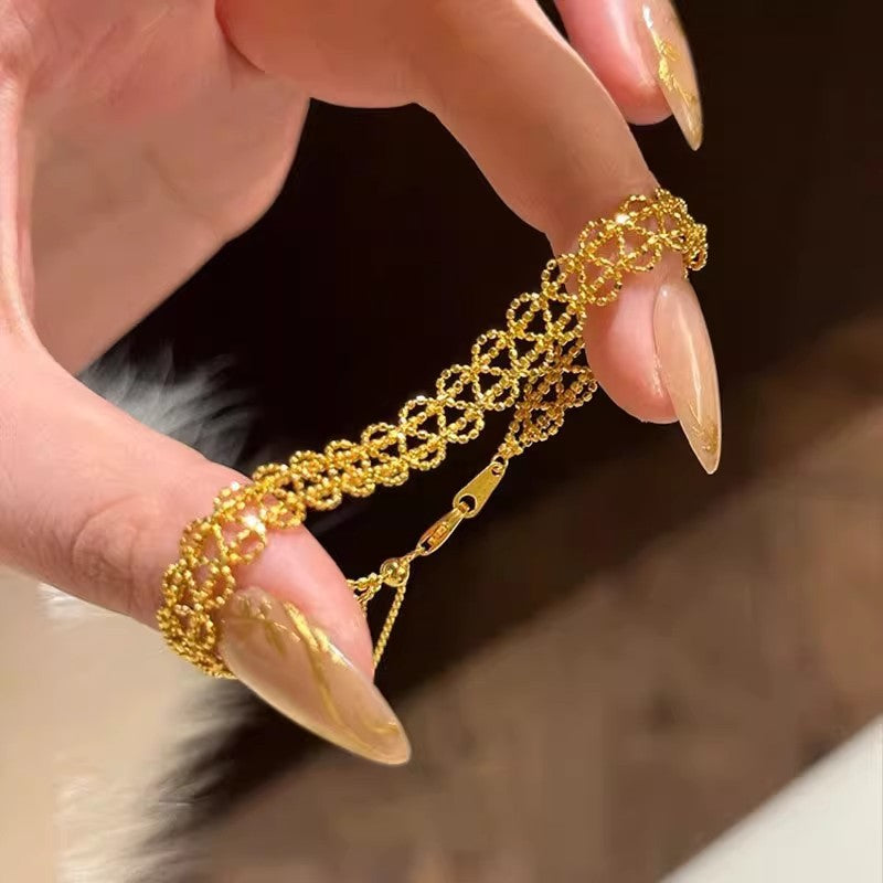 Gold Lace Hollow Out Bracelet