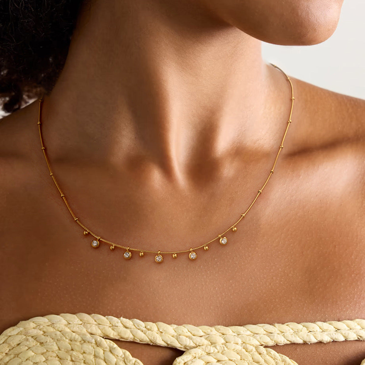 Titanium Steel Round Pendant Necklace