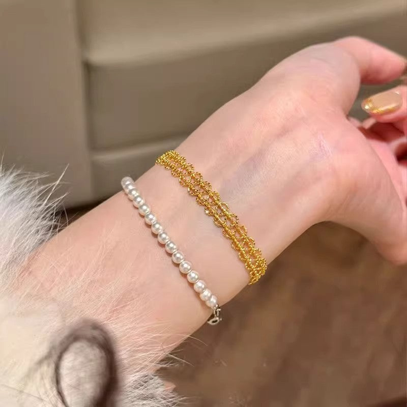 Gold Lace Hollow Out Bracelet