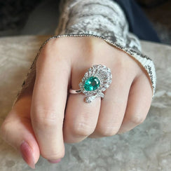Green Peacock Ring