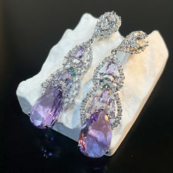 Elegant Purple Tone Earrings