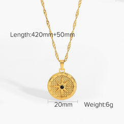 Titanium Steel Round Frame Necklace