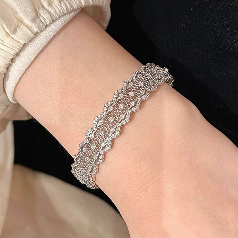Lace Hollow Out Diamond Bangle
