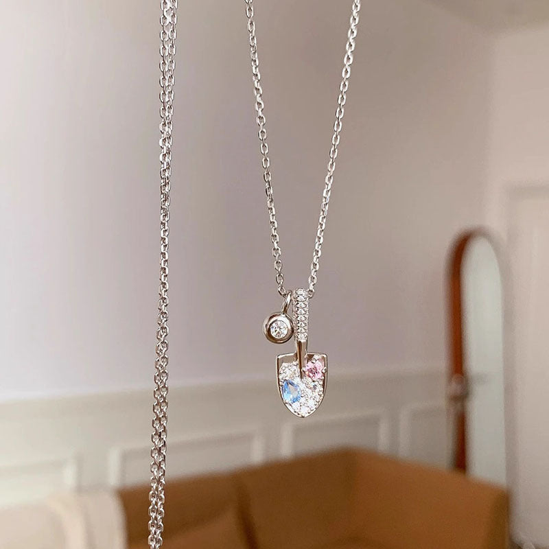 Diamond Small Shovel Necklace