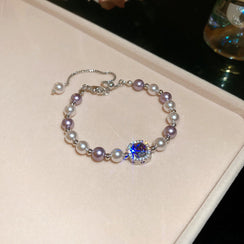 Purple Teardrop Zircon Bracelet