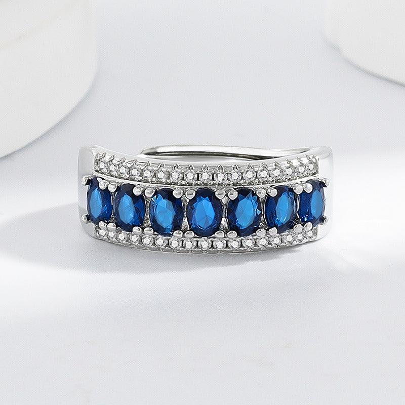 Blue Rhinestone Ring