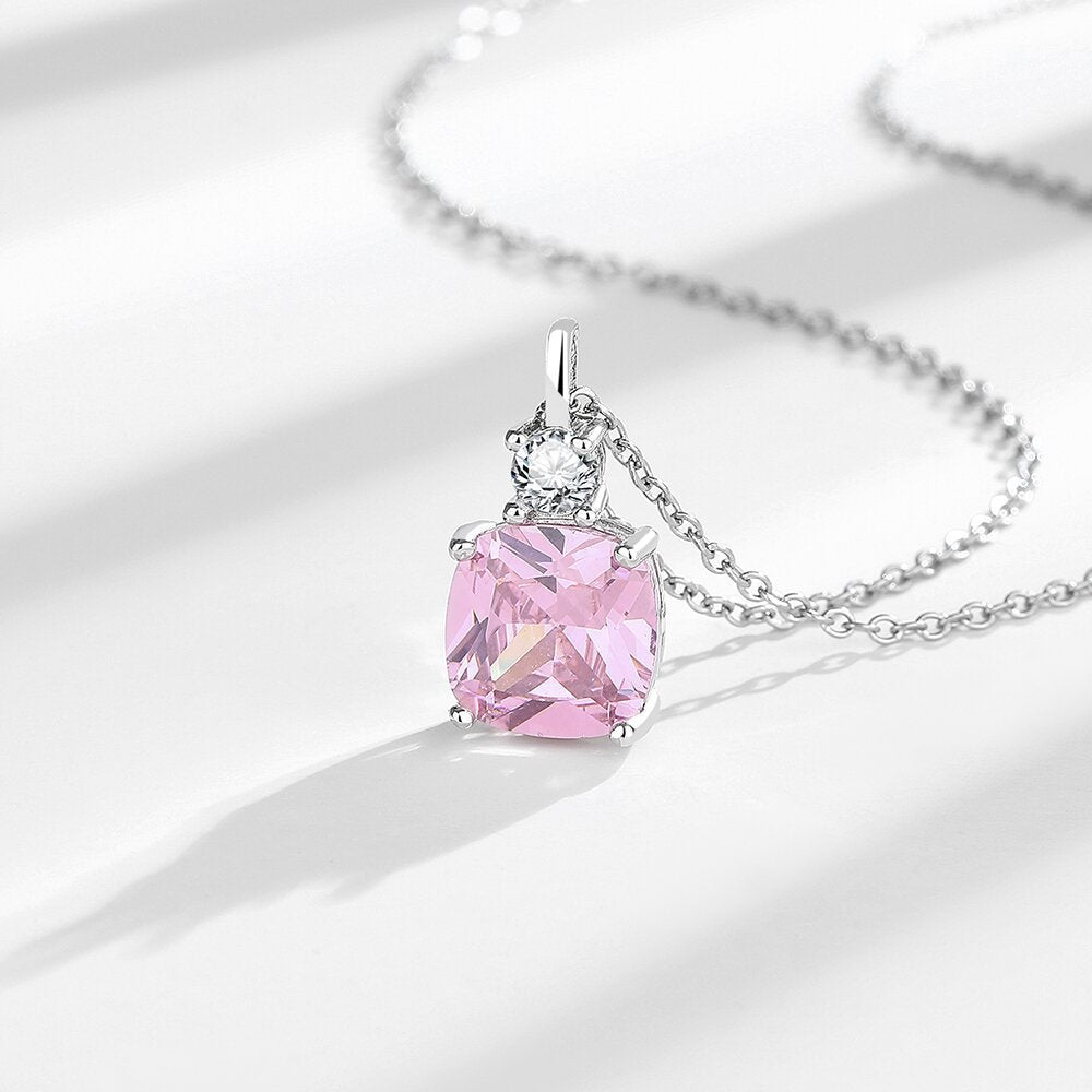 Pink Diamond Pendant Clavicle Chain