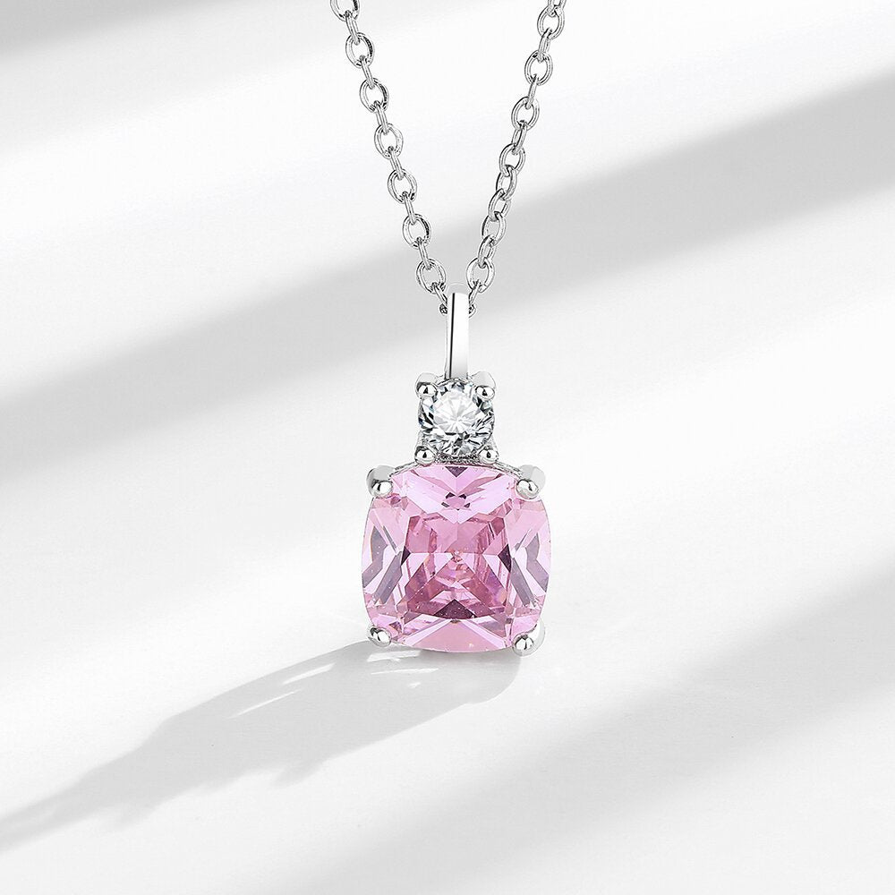 Pink Diamond Pendant Clavicle Chain