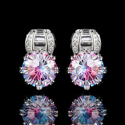 Multi-Color Firework Cut Diamond Earrings