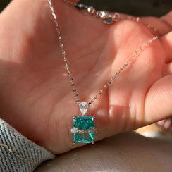 Blue Bubble Zircon Necklace