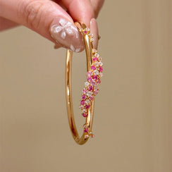 Pink Floral Cluster Bangle