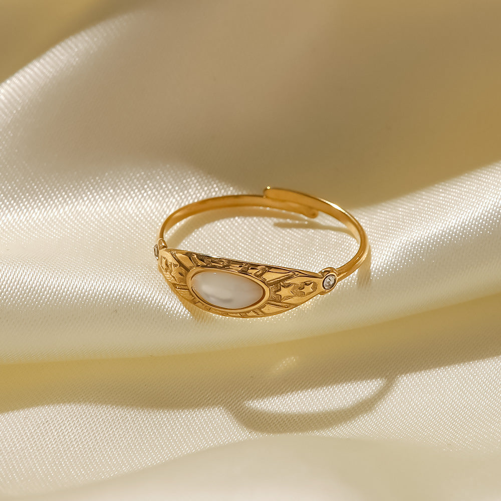 Titanium Steel White Mist Ring