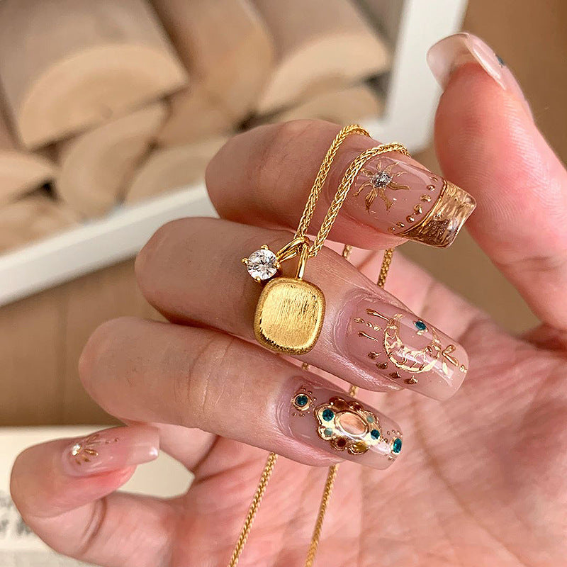 Gold Small Sugar Cube Necklace